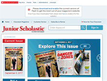 Tablet Screenshot of junior-stage.scholastic.com